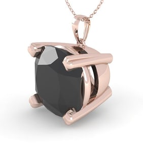 6.0 ctw Cushion Black Diamond Designer Necklace 18k Rose Gold