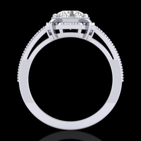 1 ctw VS/SI Diamond Solitaire Art Deco Ring 18k White Gold