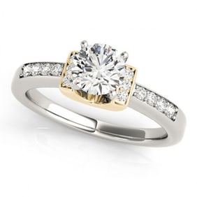 1.11 ctw Certified VS/SI Diamond Solitaire Ring 18k 2Tone Gold