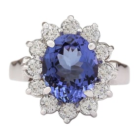 Tanzanite Diamond Ring In 14 Karat