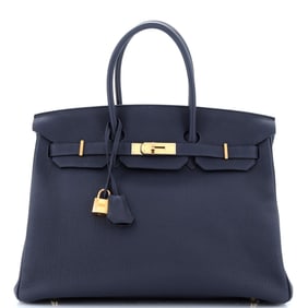Hermes Birkin Handbag Bleu Nuit Togo