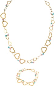 Necklace and Bracelet in 14k with