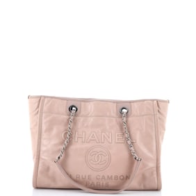 Chanel Deauville Tote Glazed Calfskin Small