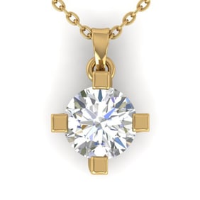 1 ctw Certified VS/SI Diamond Solitaire Necklace 14k Yellow Gold