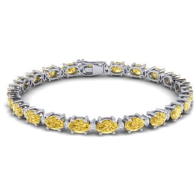 25.8 ctw Citrine & VS/SI Diamond Eternity Bracelet 10k White Gold