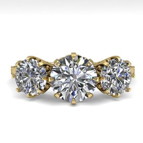 2 ctw Past Present Future Certified VS/SI Diamond Ring 18k Yellow Gold