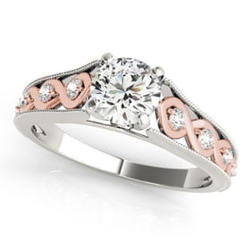 0.55 ctw Certified VS/SI Diamond Solitaire Ring 18k 2Tone Gold
