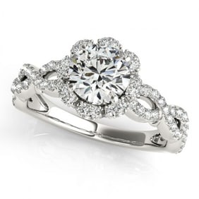 1.69 ctw Certified VS/SI Diamond Halo Ring 18k White Gold
