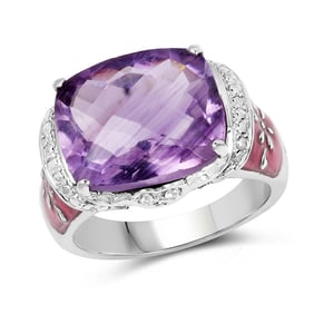 8.86 CT Genuine Amethyst & White