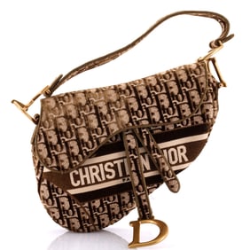 Christian Dior Saddle Handbag Logo Embroidered