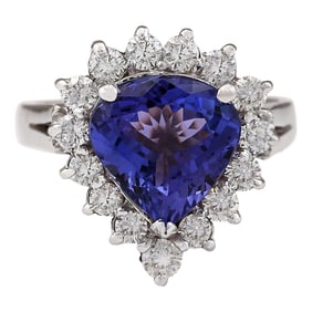 Natural Tanzanite 14 Karat White Gold