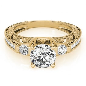 1.38 ctw Certified VS/SI Diamond Antique Ring 18k Yellow Gold