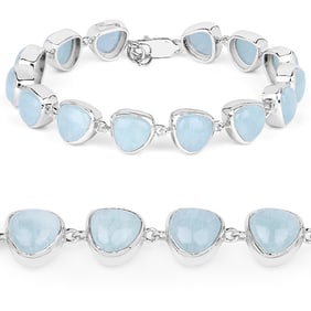 25.90 CT Genuine Aquamarine 14K White