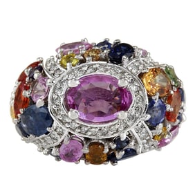 Sapphire Diamond Ring In 14 Karat