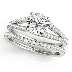 1.38 ctw Certified VS/SI Diamond 2pc Wedding Set 14k White Gold
