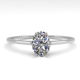 1.0 ctw VS/SI Oval Cut Diamond Engagment Ring 18k White Gold