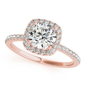 1.5 ctw Certified VS/SI Diamond Halo Ring 18k Rose Gold
