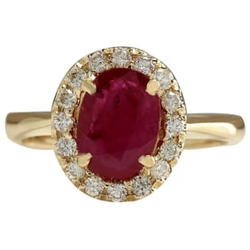 1.81 CTW Ruby 14K Yellow Gold Diamond Ring