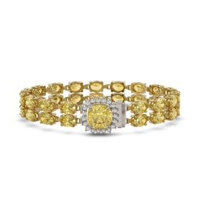 14.21 ctw Citrine & Diamond Bracelet 14K Yellow Gold
