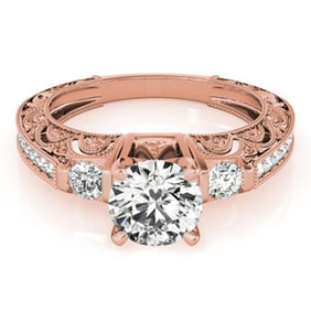 1.63 ctw Certified VS/SI Diamond Antique Ring 18k Rose Gold