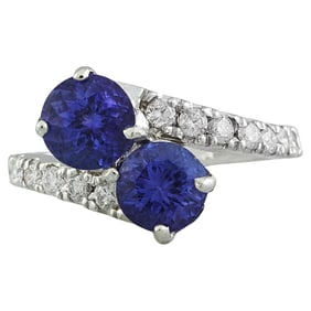 2.52 CTW Tanzanite 14K White Gold Diamond Ring