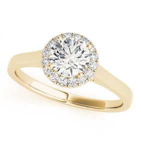 1.11 ctw Certified VS/SI Diamond Halo Ring 18k Yellow Gold