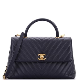 Chanel Coco Top Handle Bag Chevron