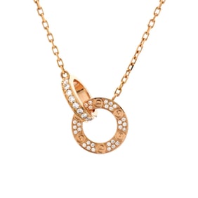 Cartier Love Interlocking Pave Necklace 18K