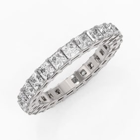 3.5 ctw Princess Cut Diamond Eternity Ring 18K White Gold