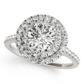 1.25 ctw Certified VS/SI Diamond Solitaire Halo Ring 18k White Gold