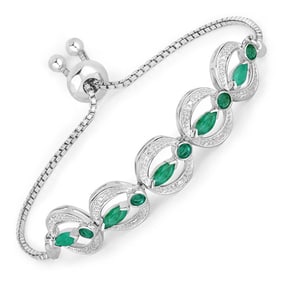 1.55 CT Genuine Emerald and White