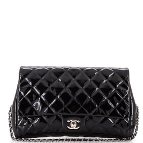 Chanel Clutch with Chain Quilted Patent