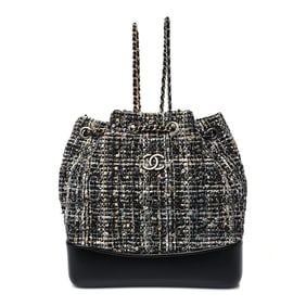 Chanel Tweed Calfskin Quilted Gabrielle Backpack