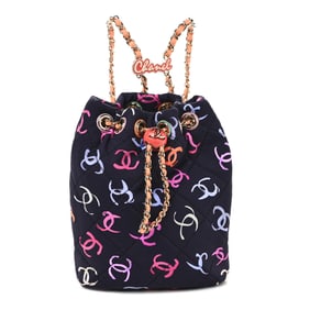 Chanel Printed Fabric Quilted Camellia Backpack