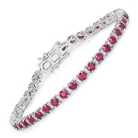 5.56 CT Genuine Ruby and White