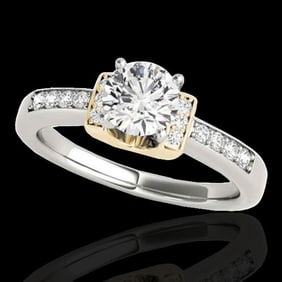 1.11 ctw Certified Diamond Solitaire Ring 10k 2Tone Gold