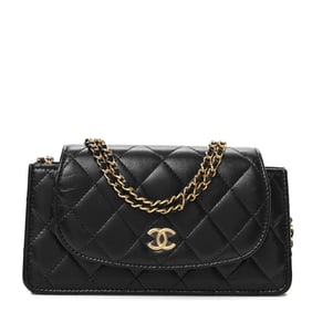 Chanel Lambskin Quilted Phone Holder Flap