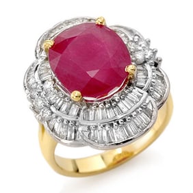 5.59 ctw Ruby & Diamond Ring 14k Yellow Gold