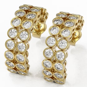 3.08 ctw Diamond Designer Earrings 18K Yellow Gold