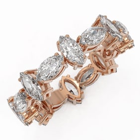 4.16 ctw Marquise Cut Diamond Eternity Ring 18K Rose Gold