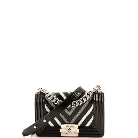Chanel Boy Flap Bag Chevron Patent