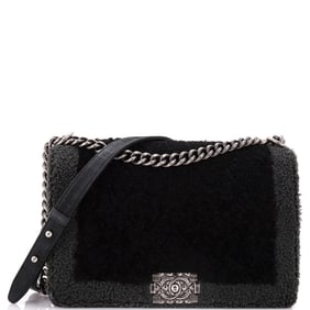 Chanel Boy Flap Bag Shearling New