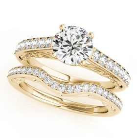 1.86 ctw Certified VS/SI Diamond 2pc Wedding Set 14k Yellow Gold