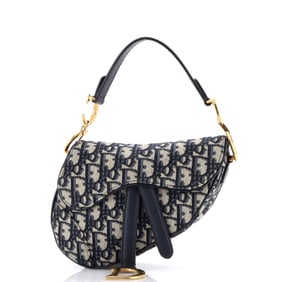 Christian Dior Saddle Handbag Oblique Canvas