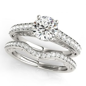 1.86 ctw Certified VS/SI Diamond 2pc Wedding Set 14k White Gold