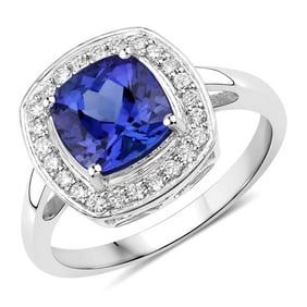 2.26 CT Genuine Tanzanite and White