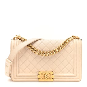 Chanel Calfskin Quilted Medium Boy Flap