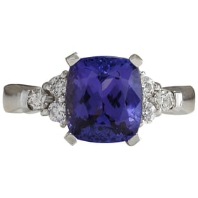 Tanzanite 14K White Gold Diamond Ring