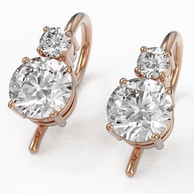 1.25 ctw Diamond Designer Earrings 18K Rose Gold
