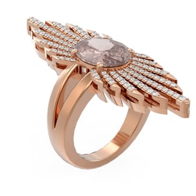 4.72 ctw Morganite & Diamond Ring 18K Rose Gold